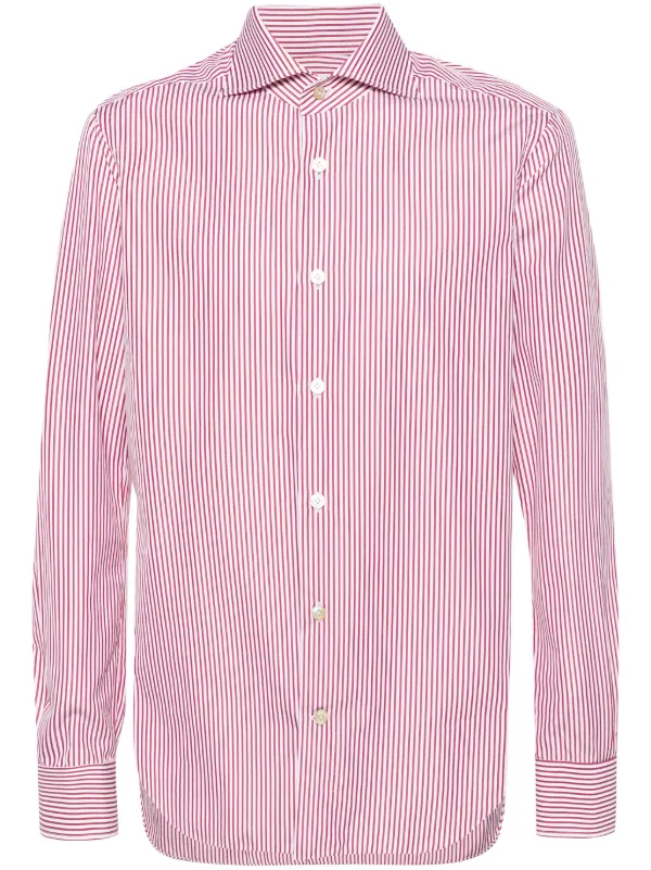 Kiton ストライプ シャツ | レッド | FARFETCH JP