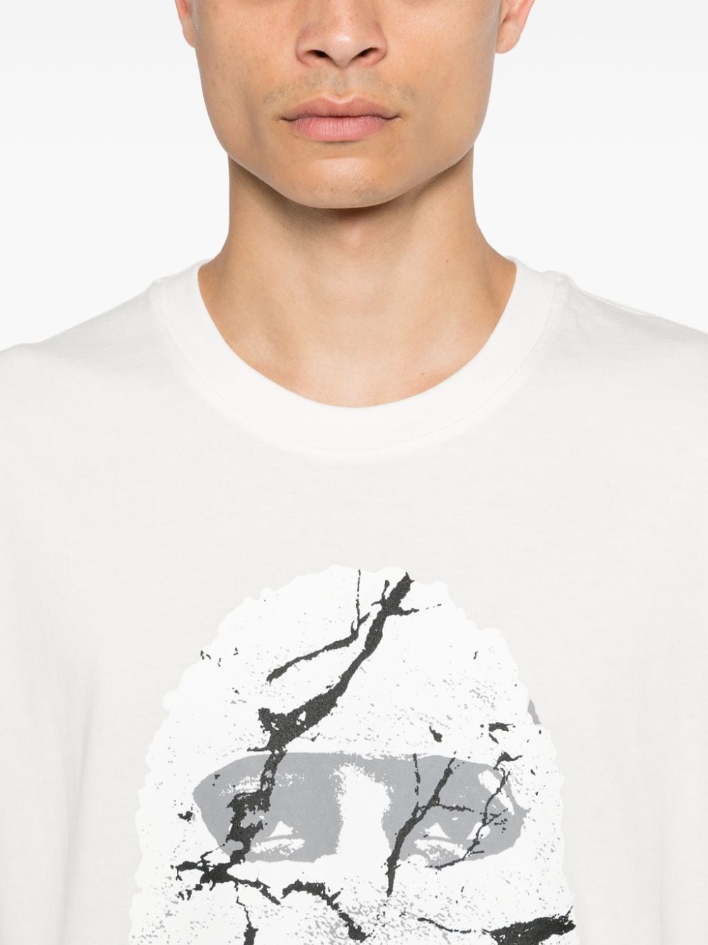 Shop Ih Nom Uh Nit Marble Mask T-shirt In White