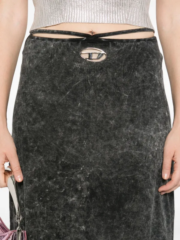 スカート DIESEL o-rossi Women's Marbled midi skirt with wrap-around ties | Grey | Diesel