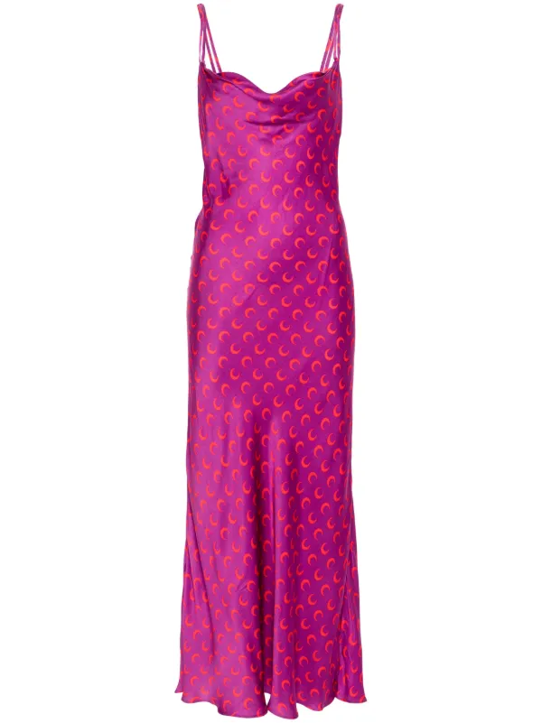 【関税&送料込】Marine Serre Moon Logo Long Dress Moon Printed Mesh Panelled Dress • Marine Serre