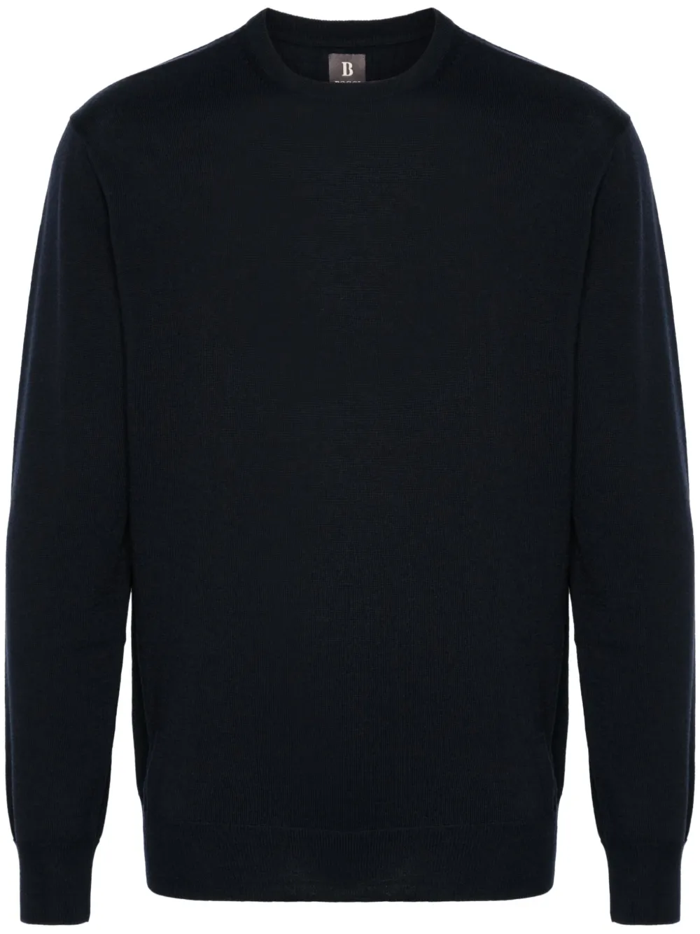 Boggi Milano Vest van merinowol met ronde hals Blauw