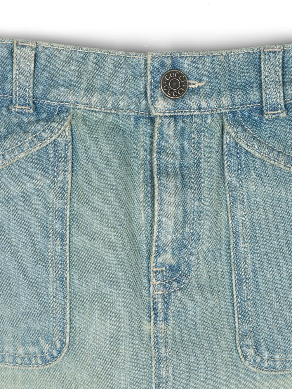 Gucci Kids Mini-rok met logolabel Blauw