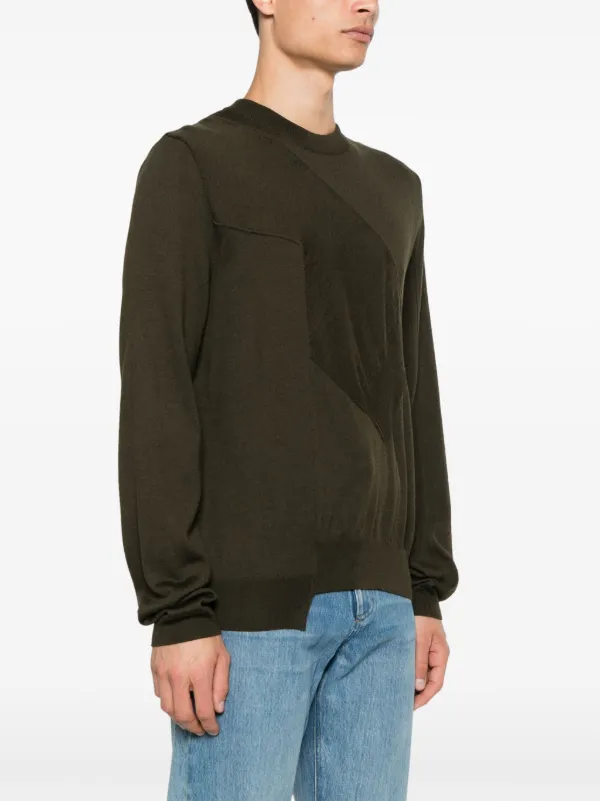 MM6 Maison Margiela Panelled Sweater | Green | FARFETCH