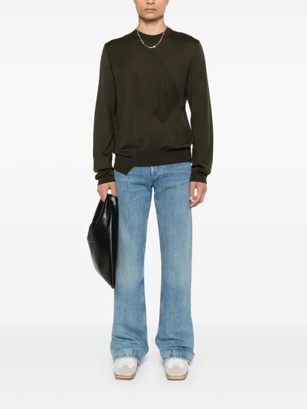 MM6 Maison Margiela Panelled Sweater | Green | FARFETCH