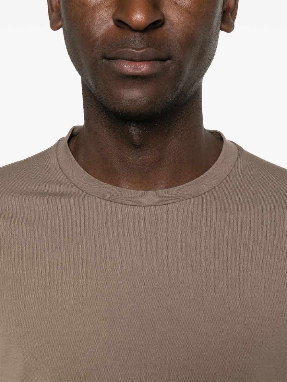 Shop Boggi Milano Logo-tag T-shirt In Brown