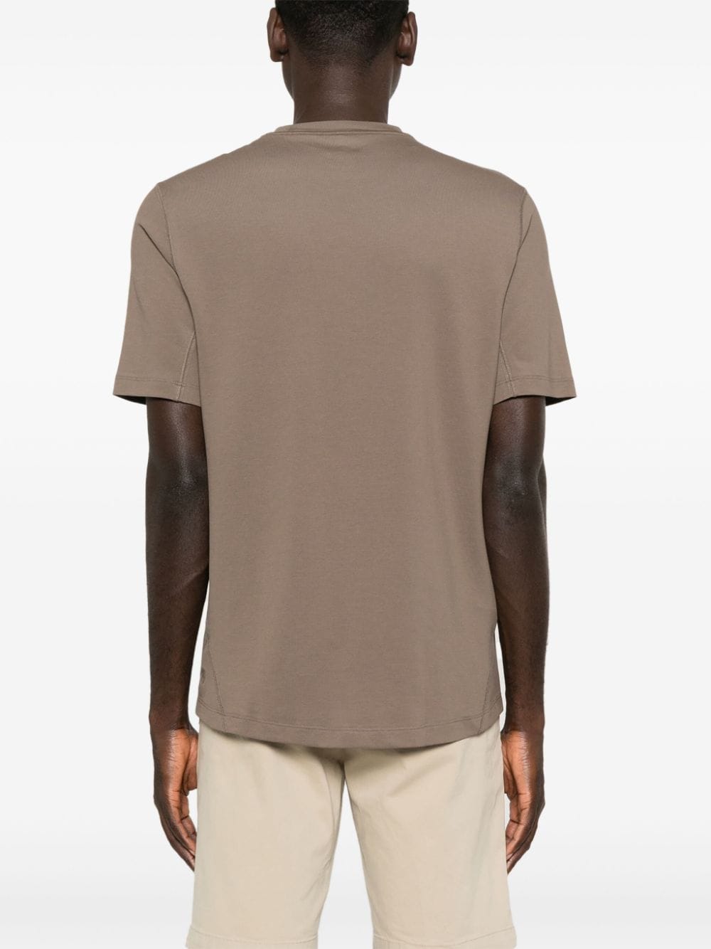 Shop Boggi Milano Logo-tag T-shirt In Brown