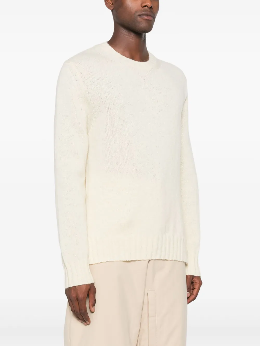 Jil Sander Ribgebreide trui Beige