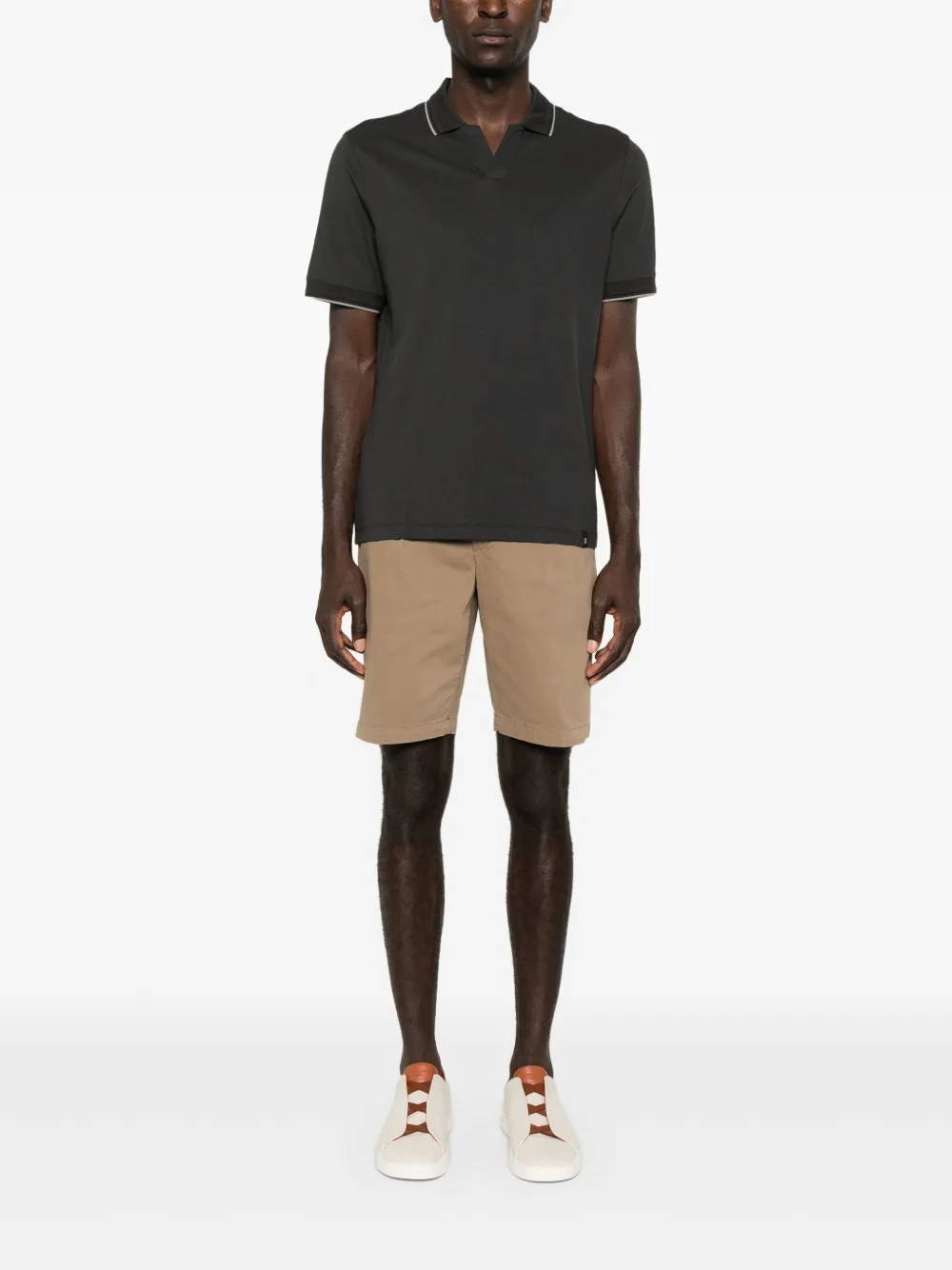 Boggi Milano Bermuda shorts van stretch-katoen - Beige