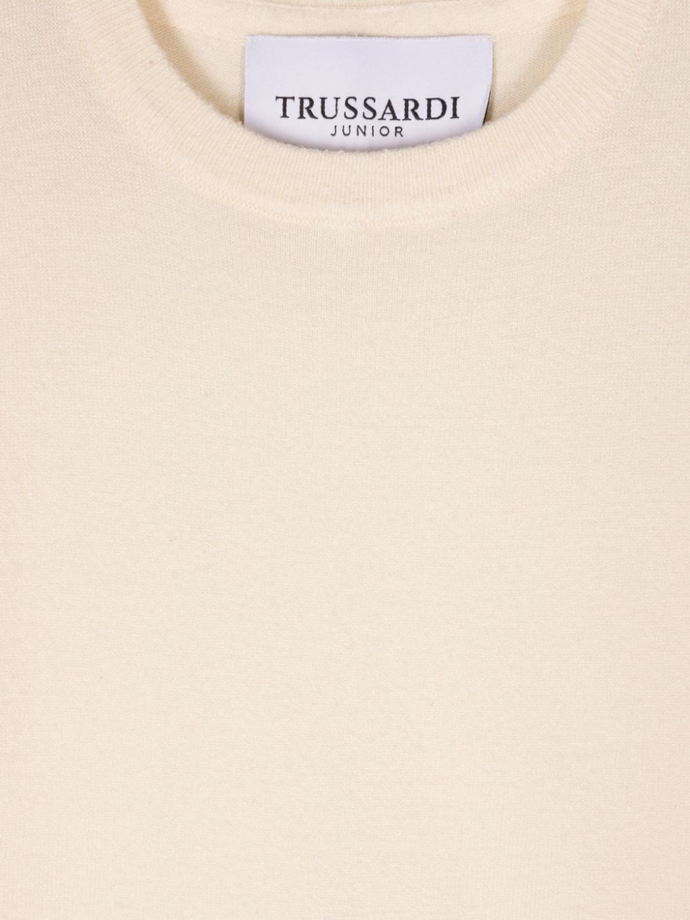 Shop Trussardi Junior Embroidered-logo Sweater In Neutrals