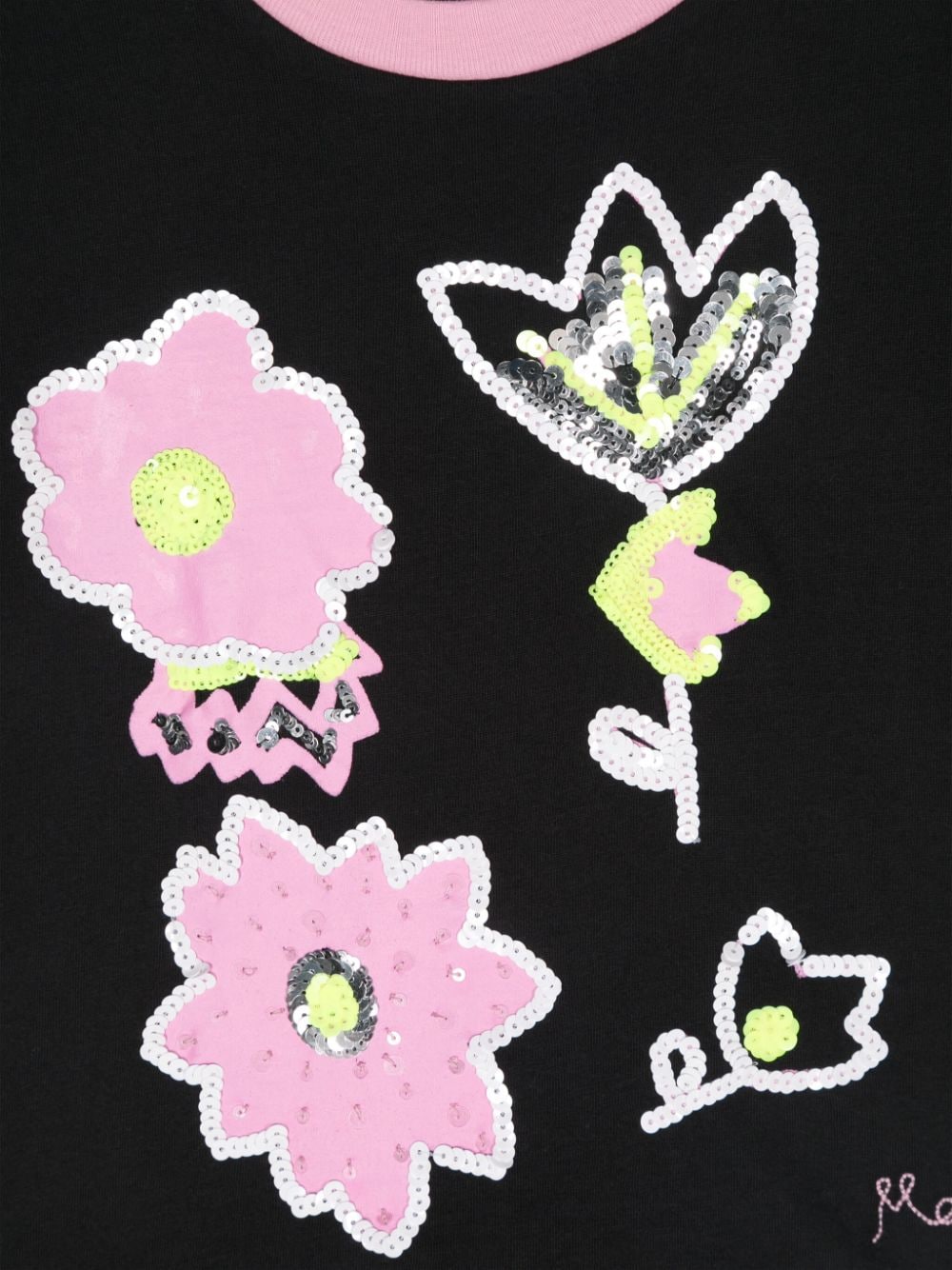 Shop Marni Logo-embroidered T-shirt In 黑色