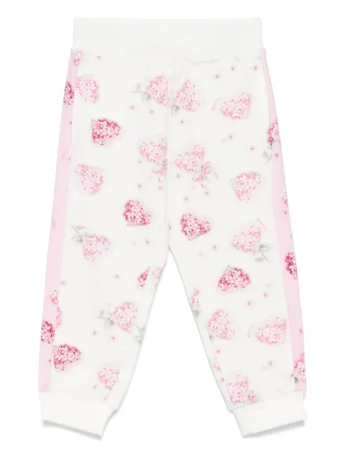 Monnalisa heart-print track pants