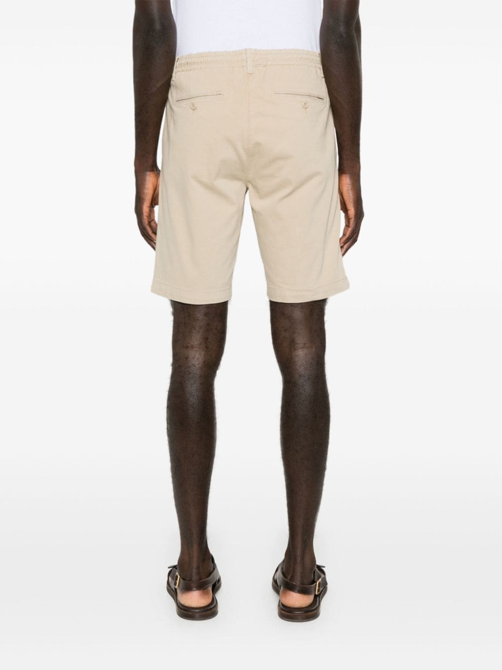 Shop Boggi Milano Stretch-cotton Bermuda Shorts In Neutrals