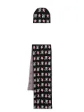 John Richmond Junior intarsia-logo beanie set - Black