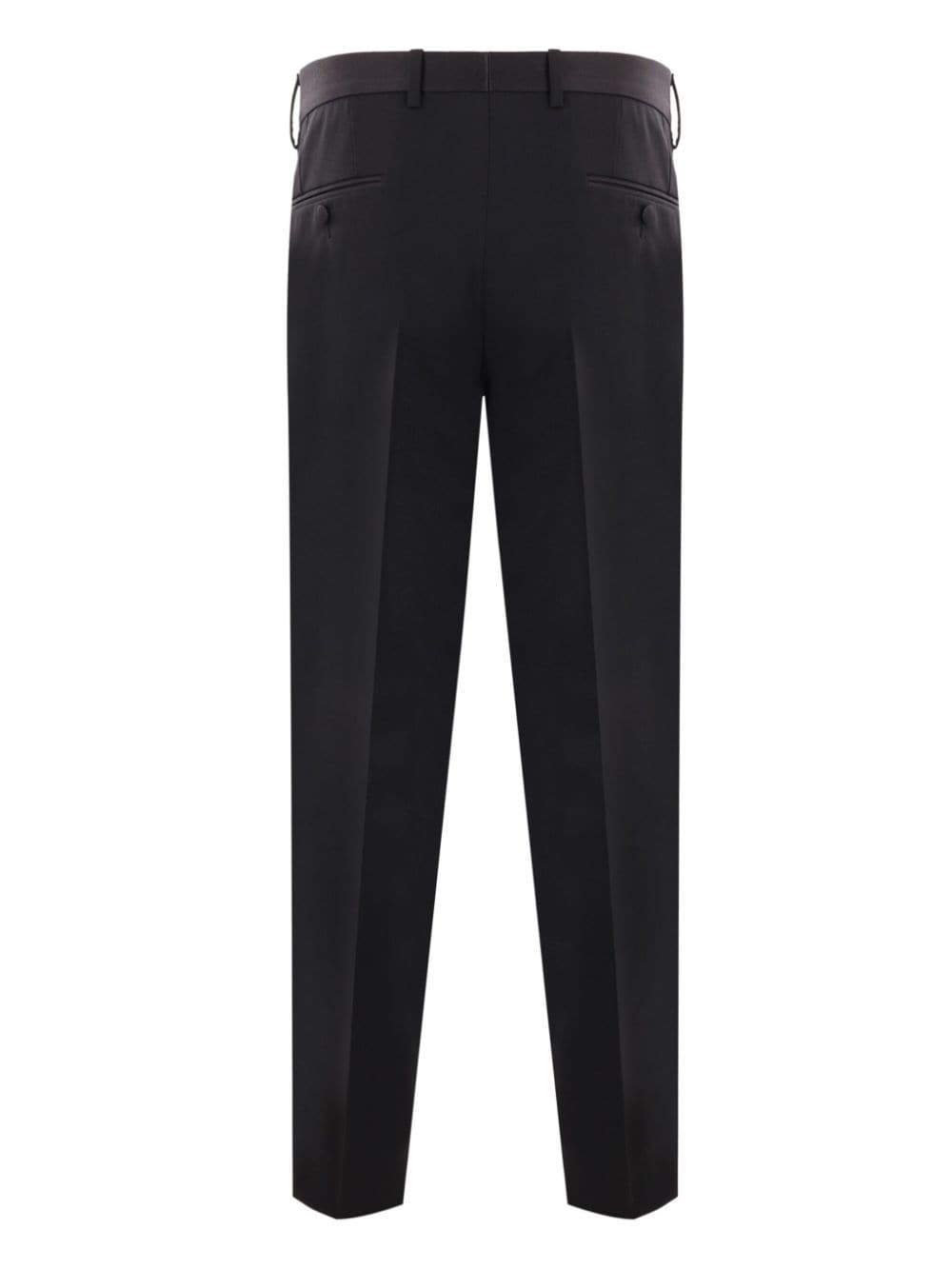 Shop Dolce & Gabbana Pressed-crease Tailored-cut Trousers In Black