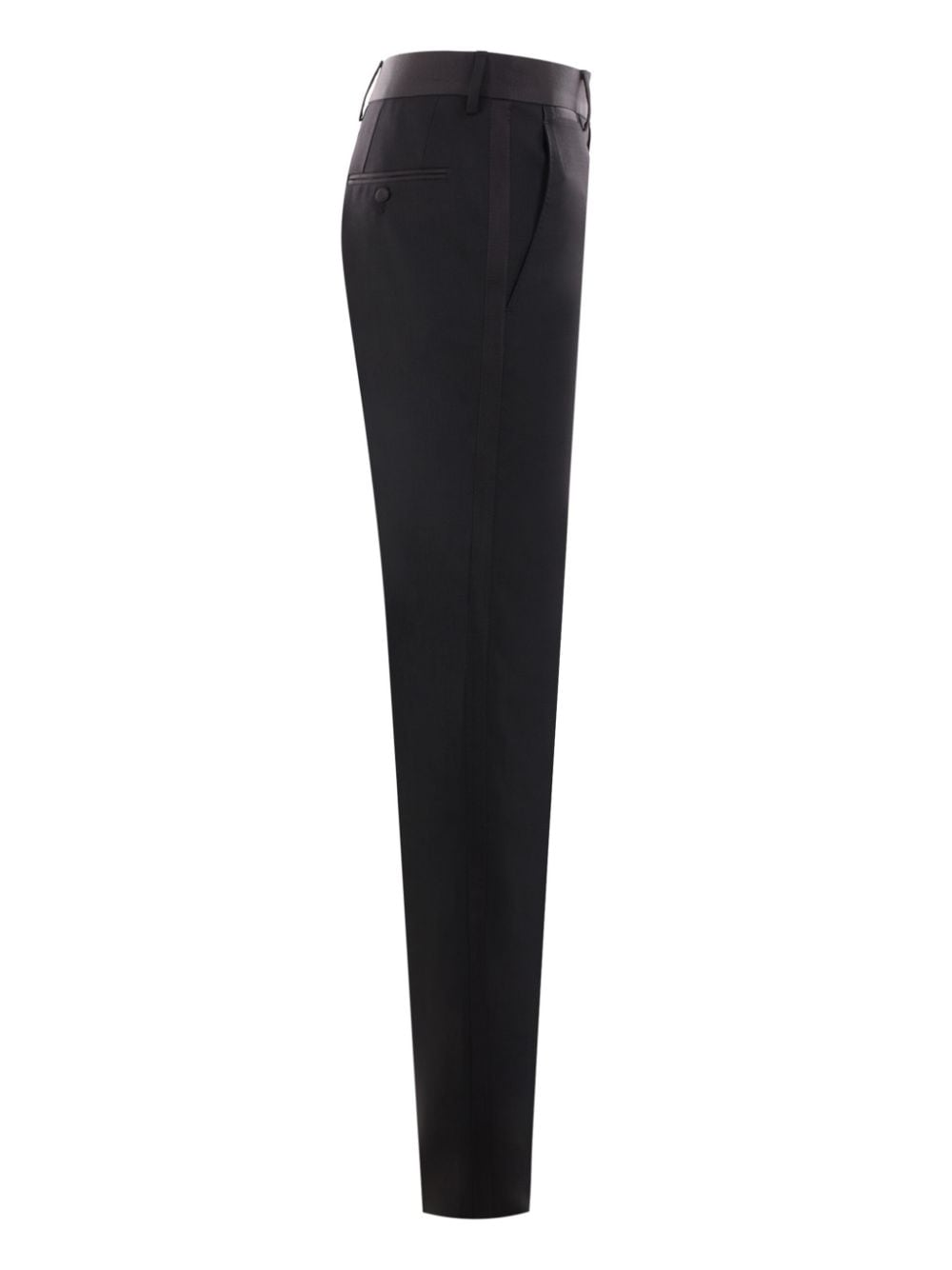 Shop Dolce & Gabbana Pressed-crease Tailored-cut Trousers In Black