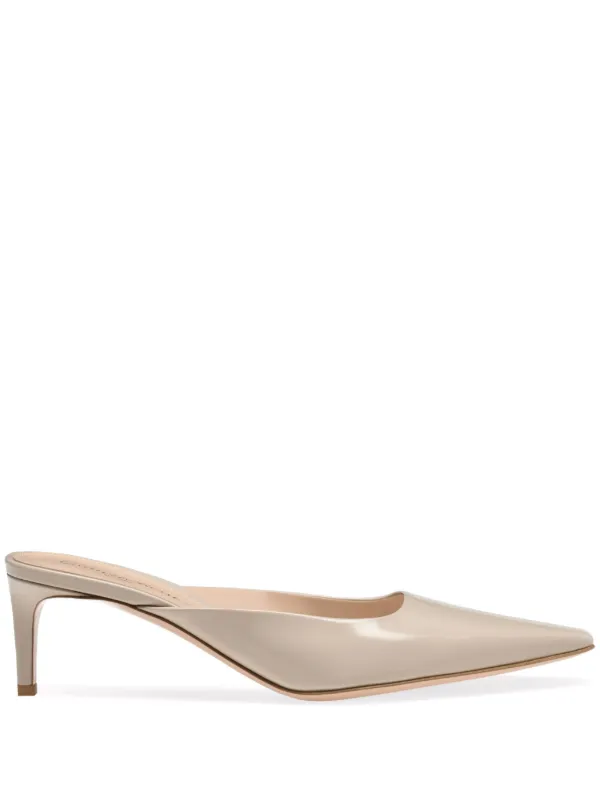 Gianvito Rossi Lindsay 55mm Mules Neutrals FARFETCH