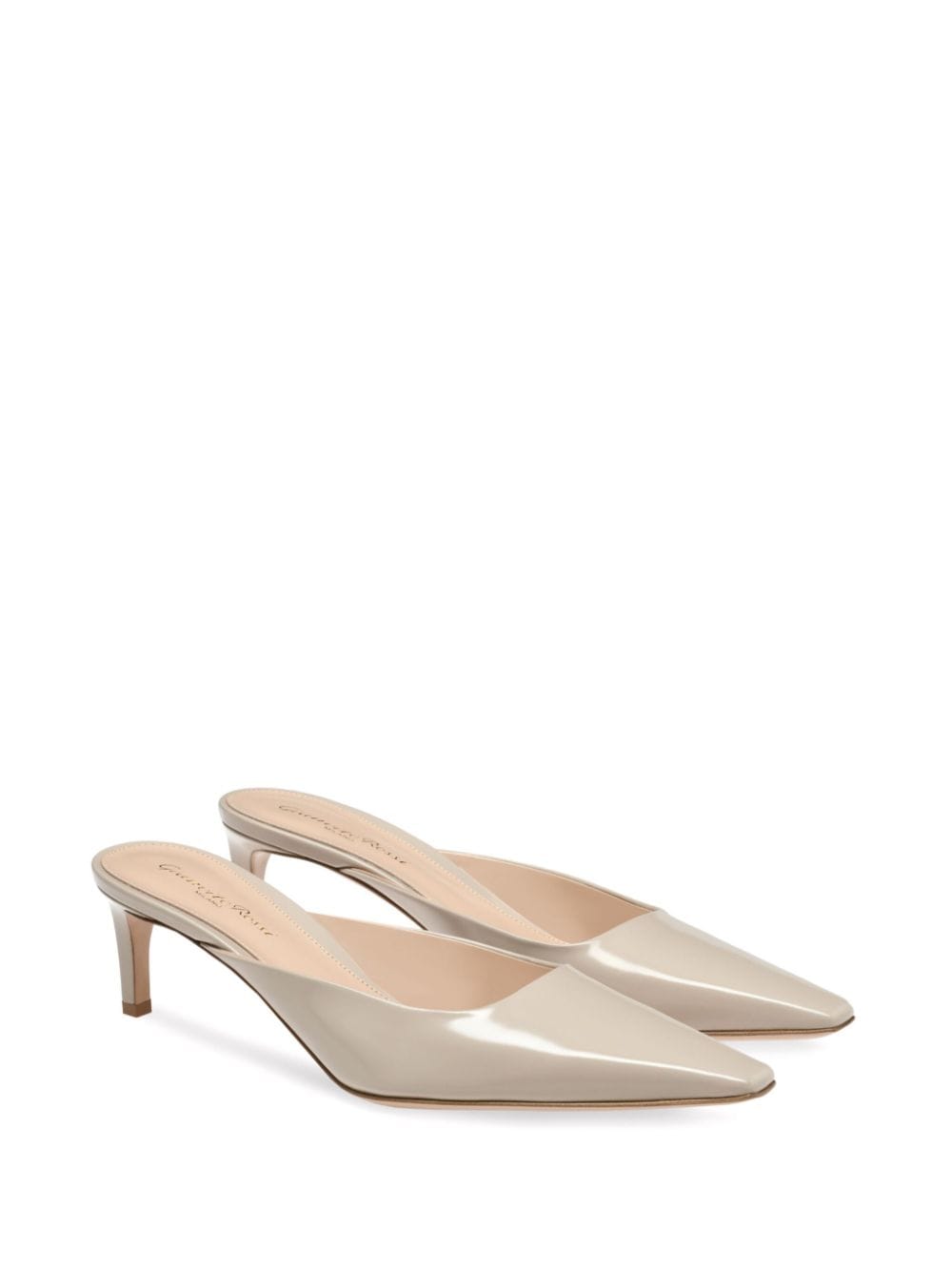 Shop Gianvito Rossi Lindsay 55mm Mules In Nude