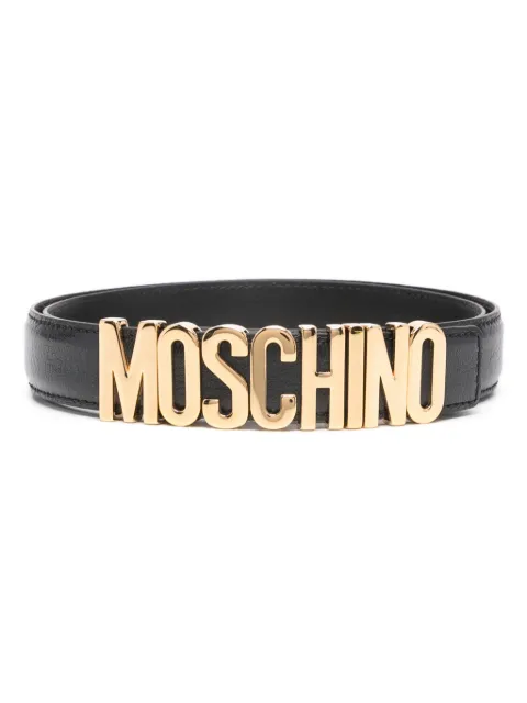 Moschino logo leather belt 