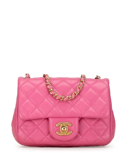 CHANEL Pre-Owned 2019 Mini Square Classic Lambskin Pearl Crush Flap crossbody bag