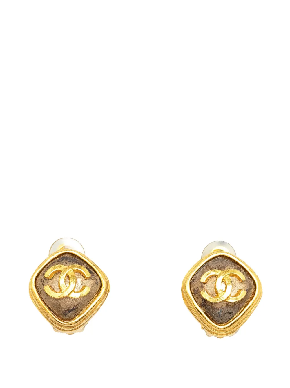 CHANEL Pre-Owned 1997 CC Clip on costume earrings - Gold