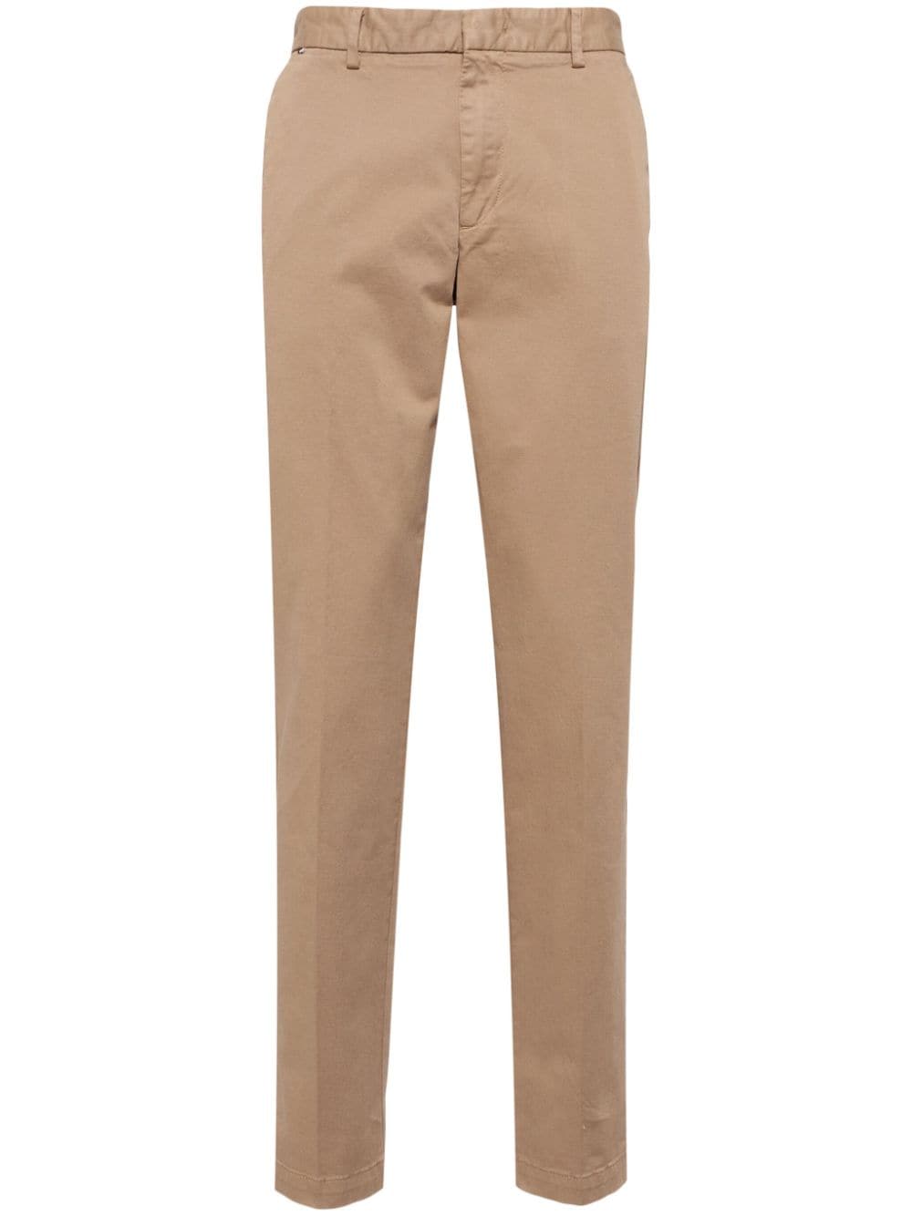 Shop Hugo Boss Cotton-blend Chino Trousers In Neutrals