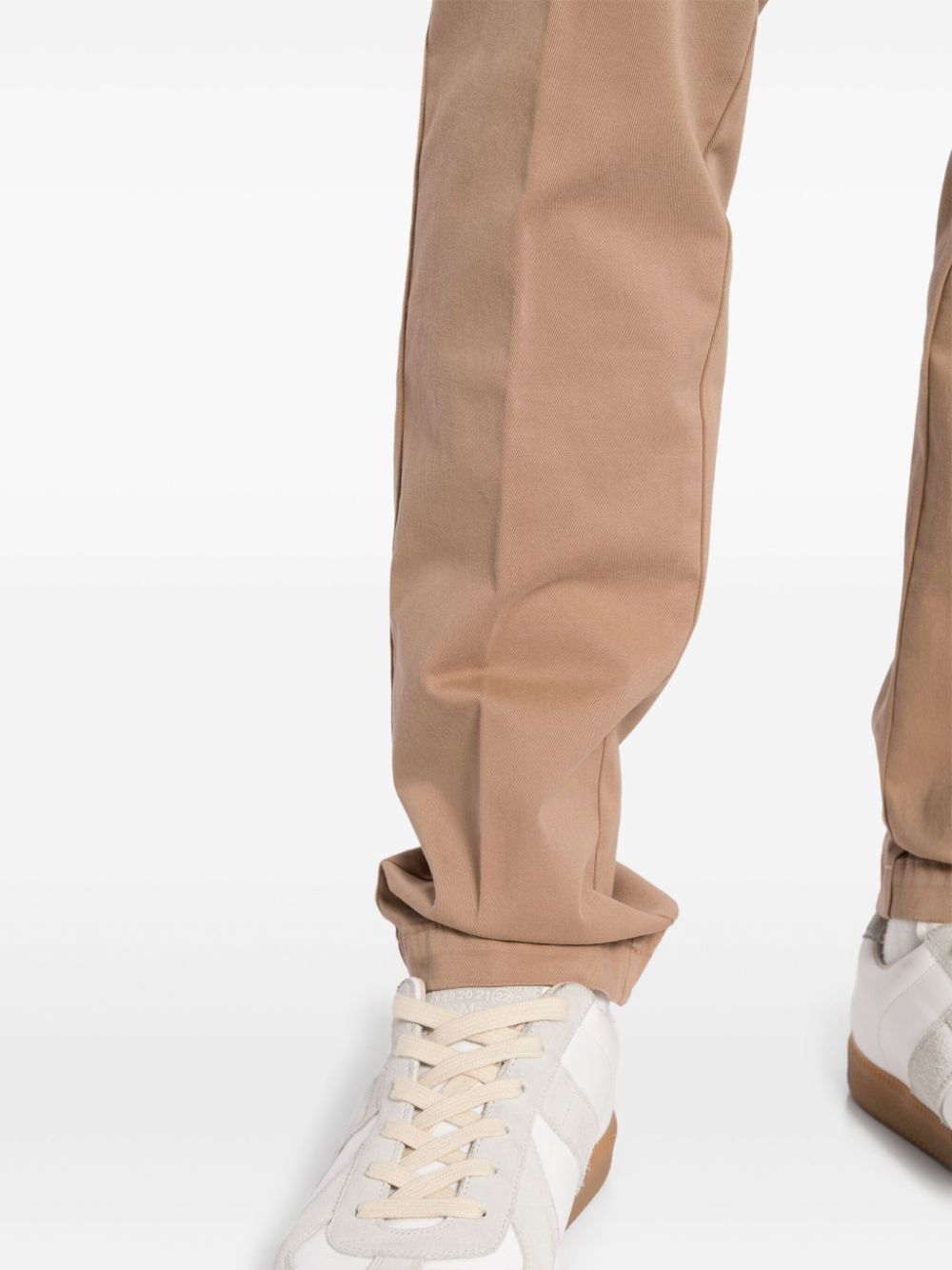 Shop Hugo Boss Cotton-blend Chino Trousers In Neutrals