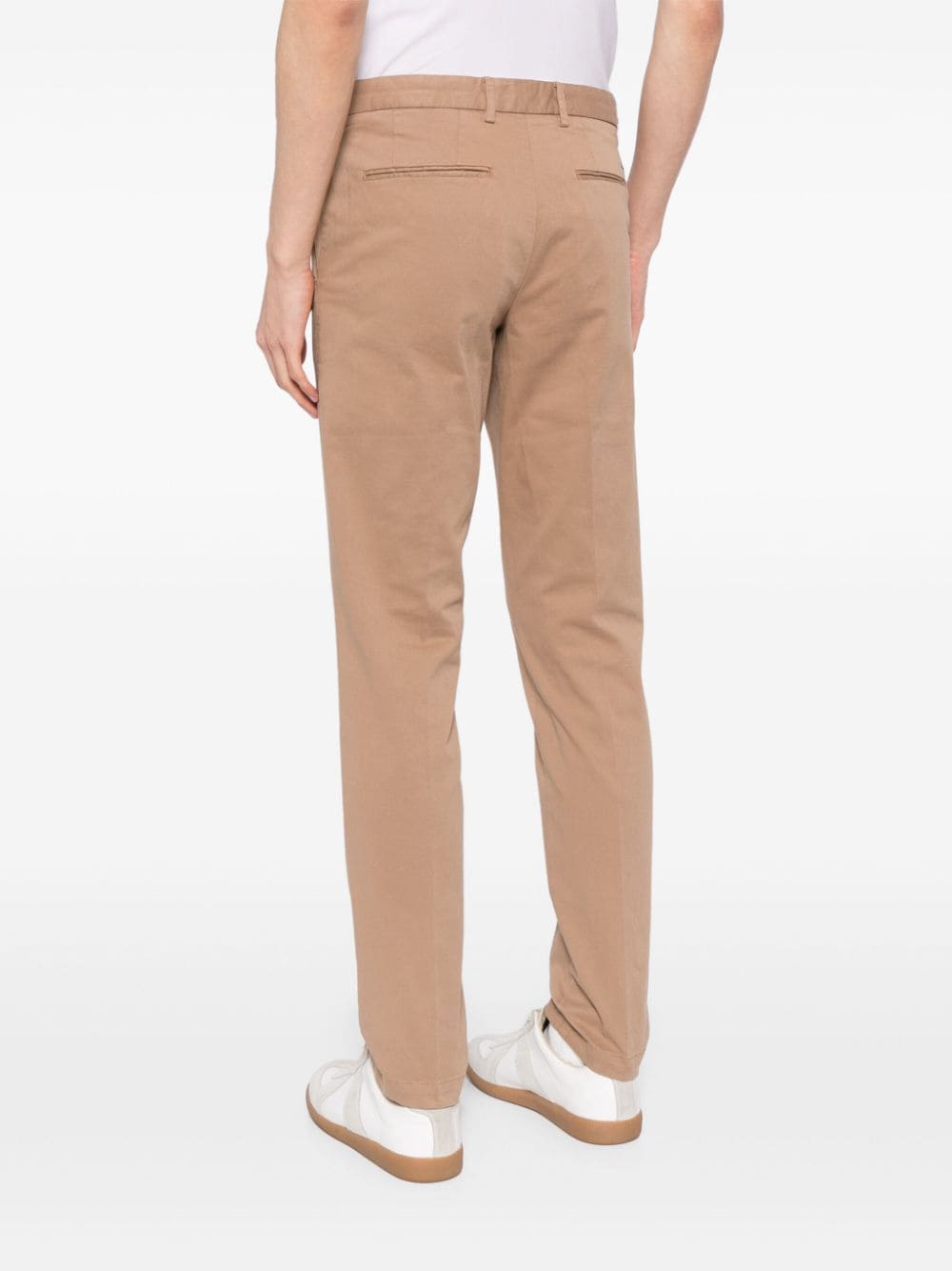 Shop Hugo Boss Cotton-blend Chino Trousers In Neutrals