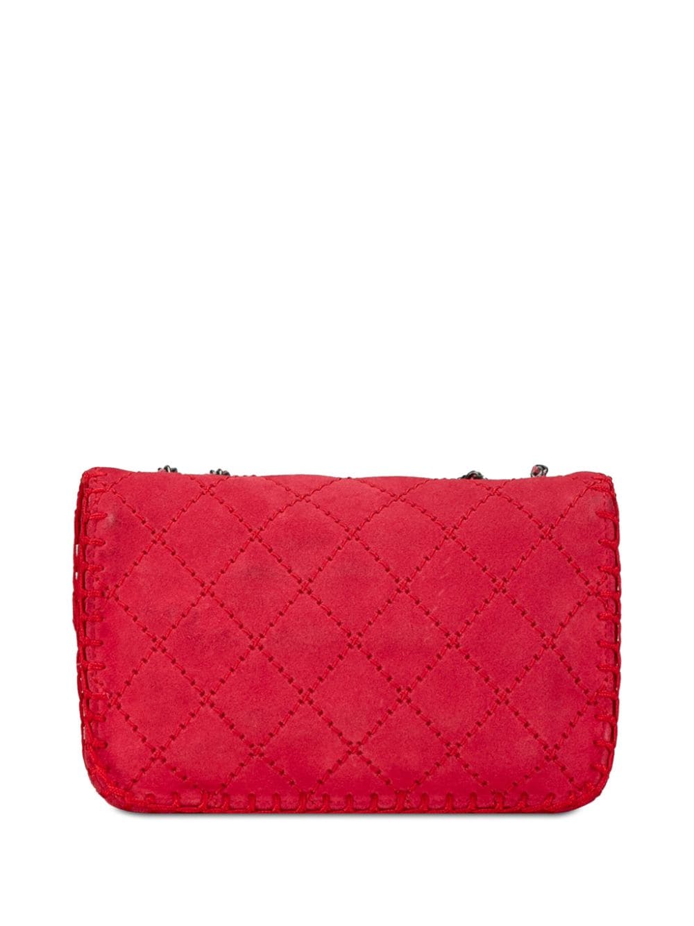 CHANEL Pre-Owned 2012-2013 Small Quilted Suede Stitched Single Flap shoulder bag - Roze