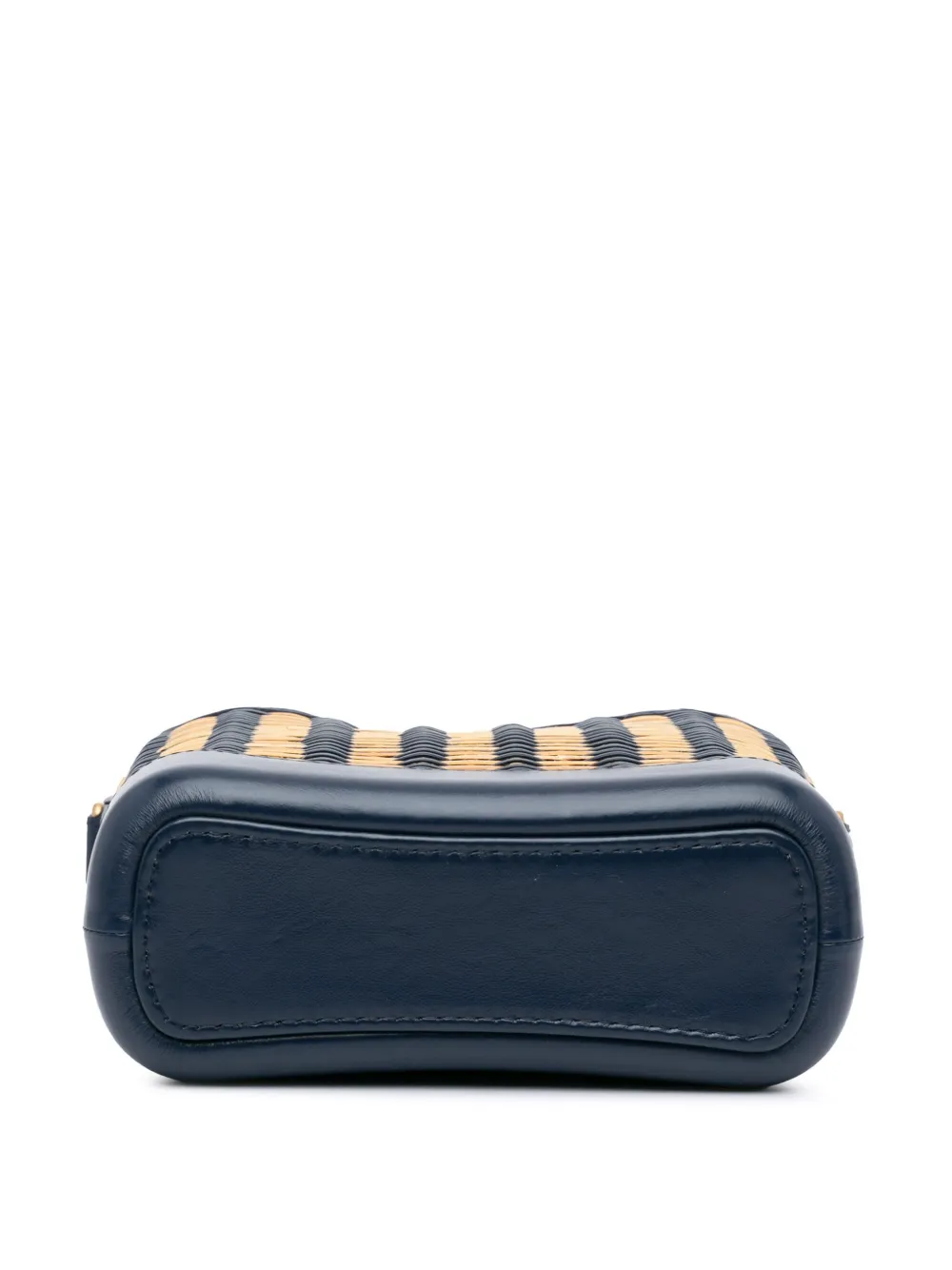 Pre-owned Chanel 2019 Small Rattan Gabrielle Crossbody Bag In Blue