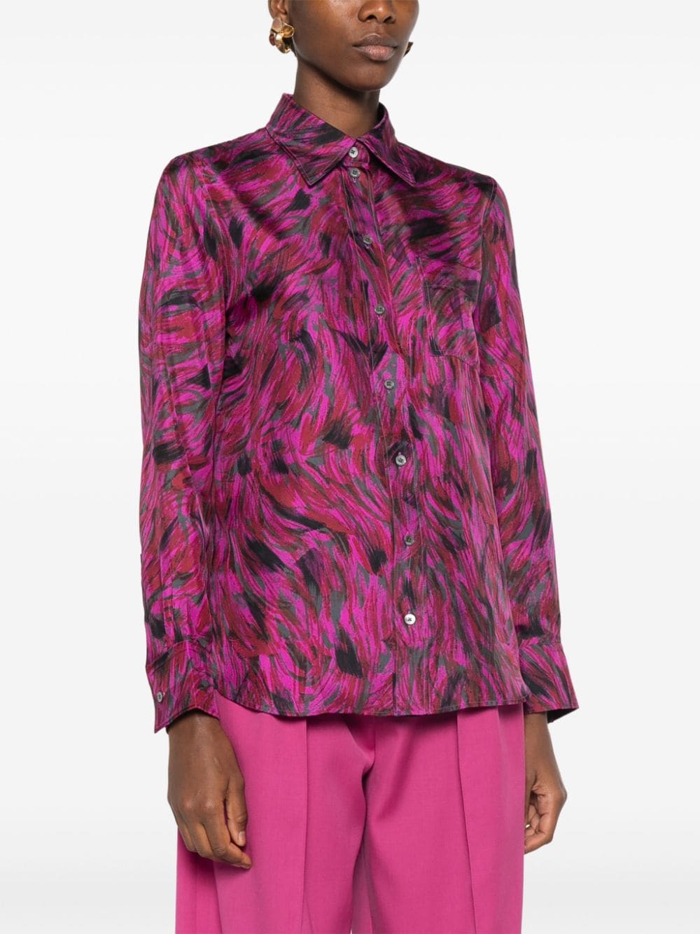 Shop Lanvin Printed Shirt In 粉色