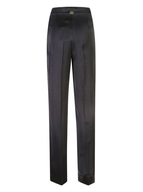 straight-leg satin trousers