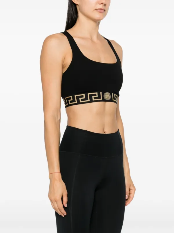 Versace Greca-border Crop Top | Black | FARFETCH