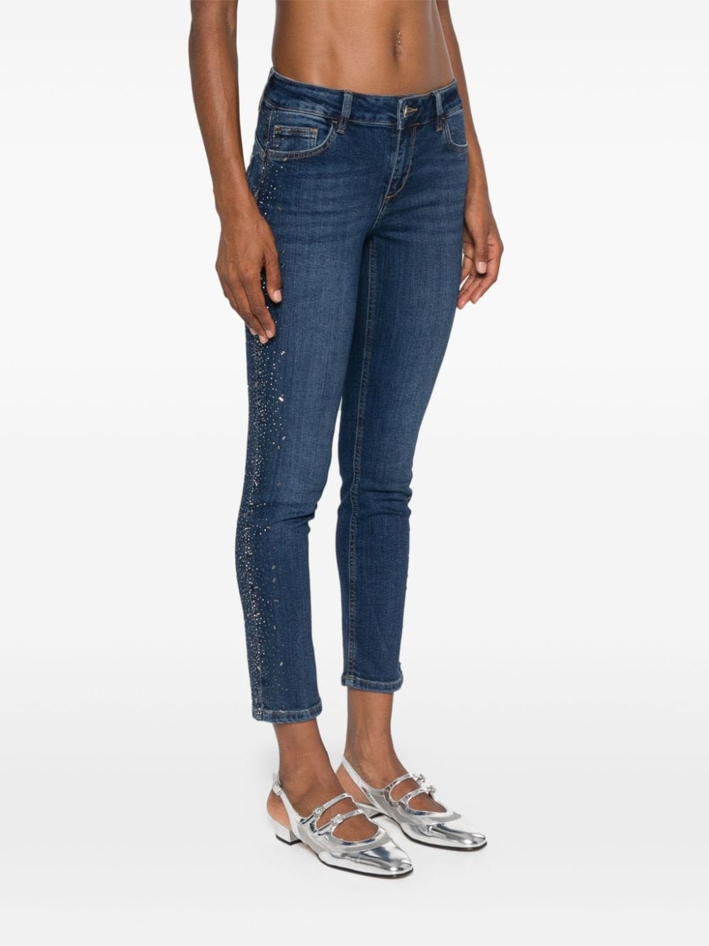 Shop Liu •jo Bottom Up Jeans In Blue