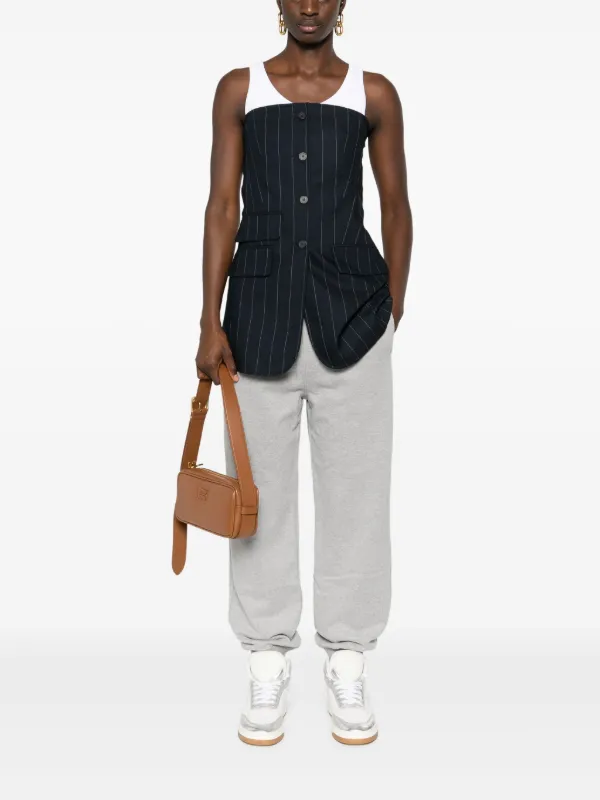 Miu Miu logo-patch Track Pants | Grey | FARFETCH IS