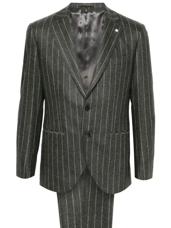 LUIGI BIANCHI MANTOVA Striped Suit | Green | FARFETCH