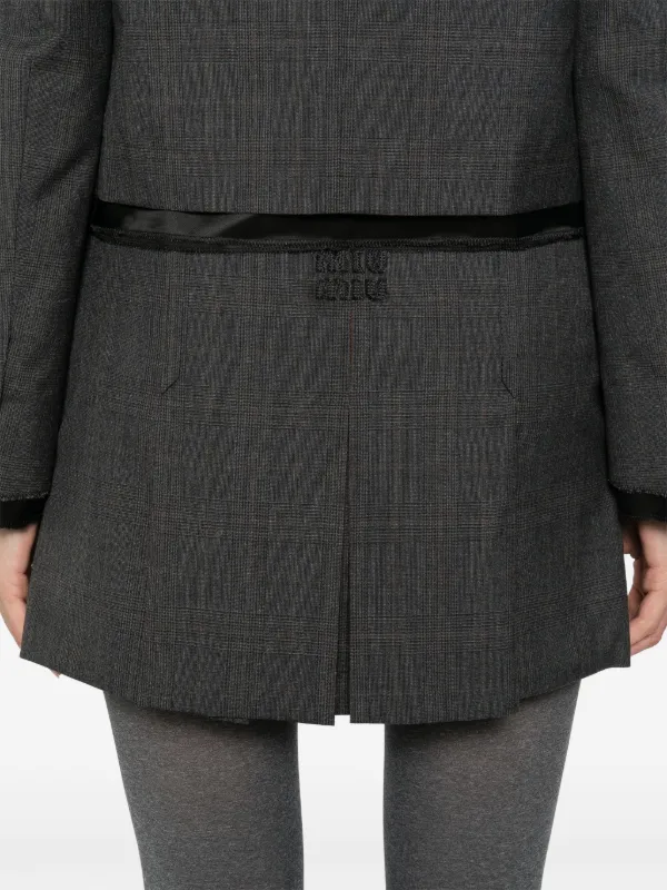 Miu Miu logo-patch Mini Skirt | Grey | FARFETCH