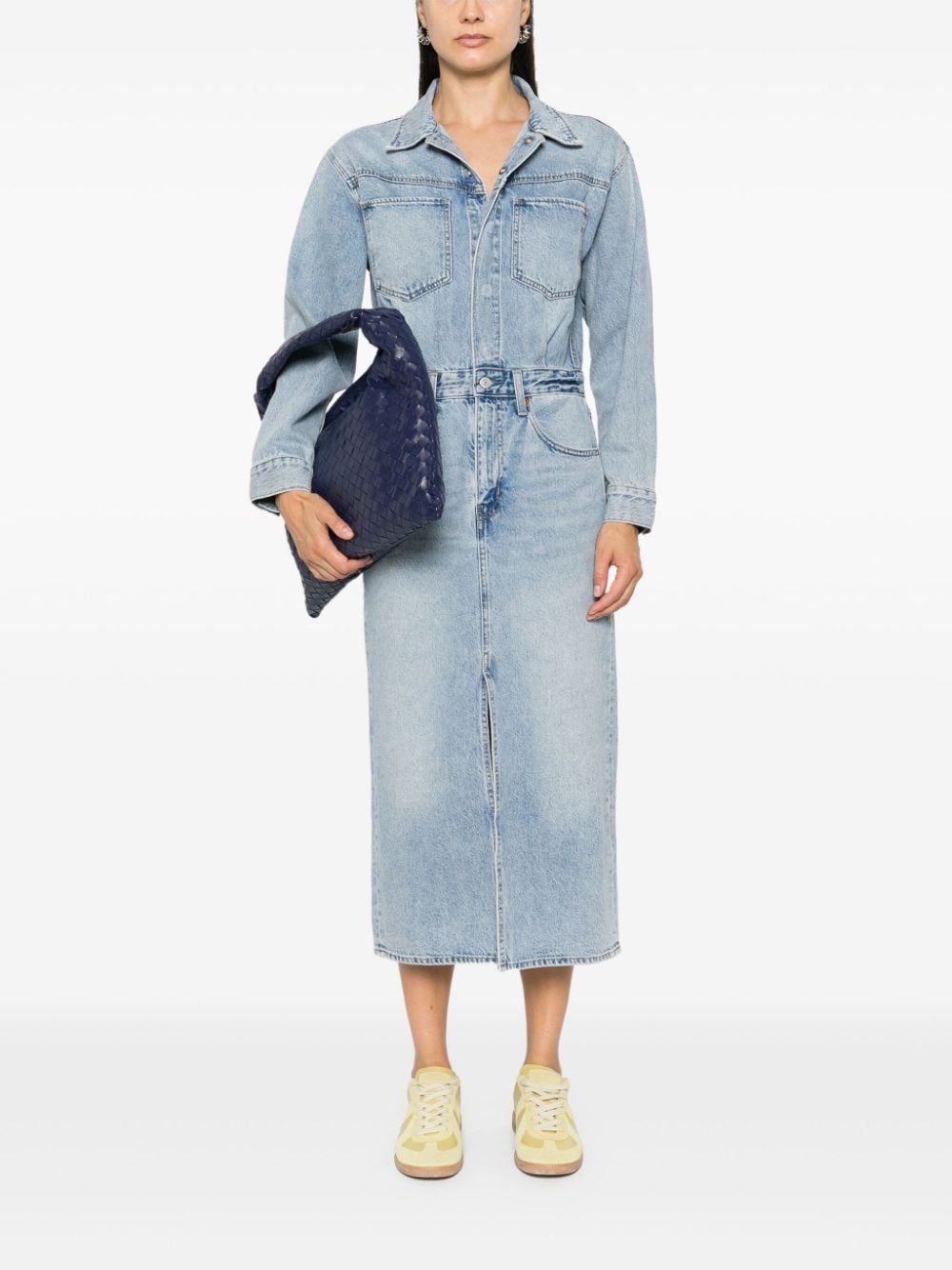 Levi's mini logo-tag midi dress - Blauw