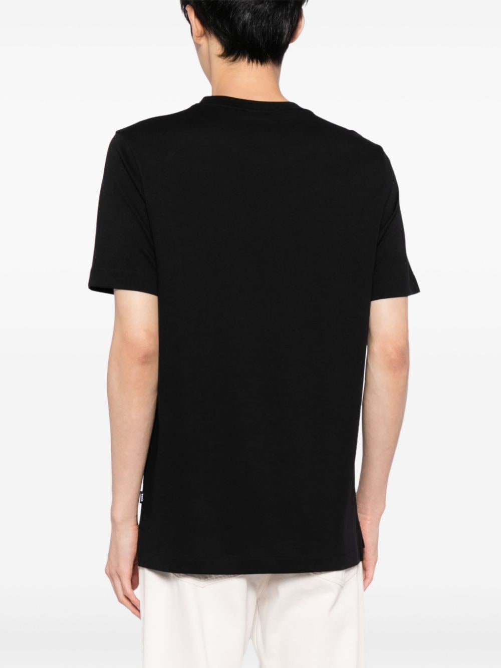 Shop Hugo Boss Piqué-weave T-shirt In Black