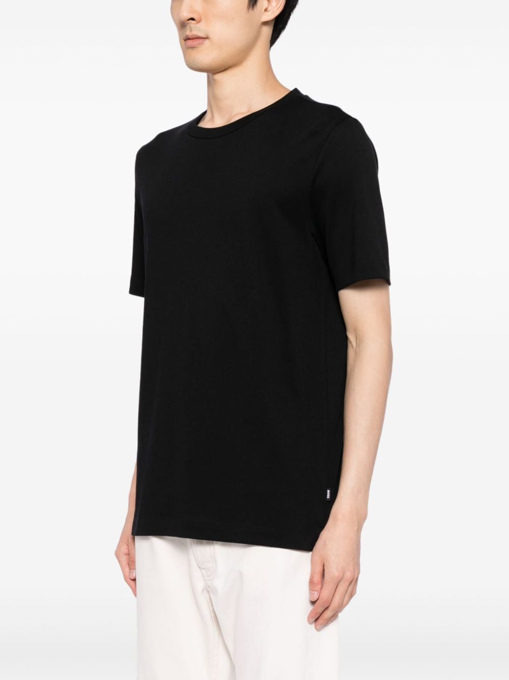 Shop Hugo Boss Piqué-weave T-shirt In Black