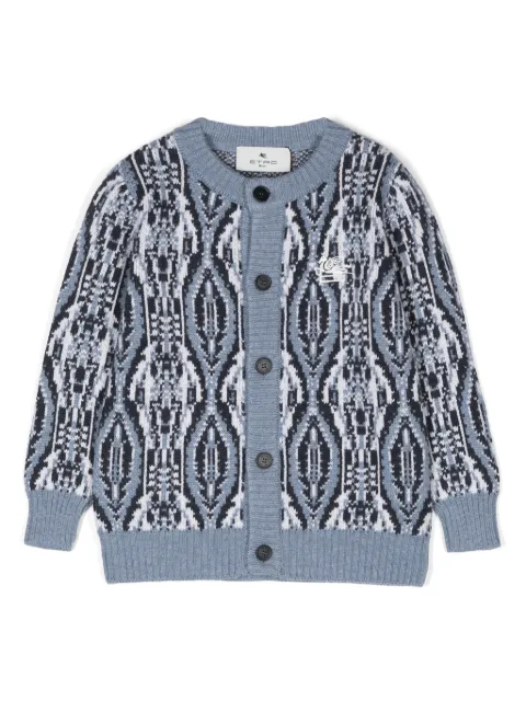 ETRO KIDS Pegaso-embroidered cardigan
