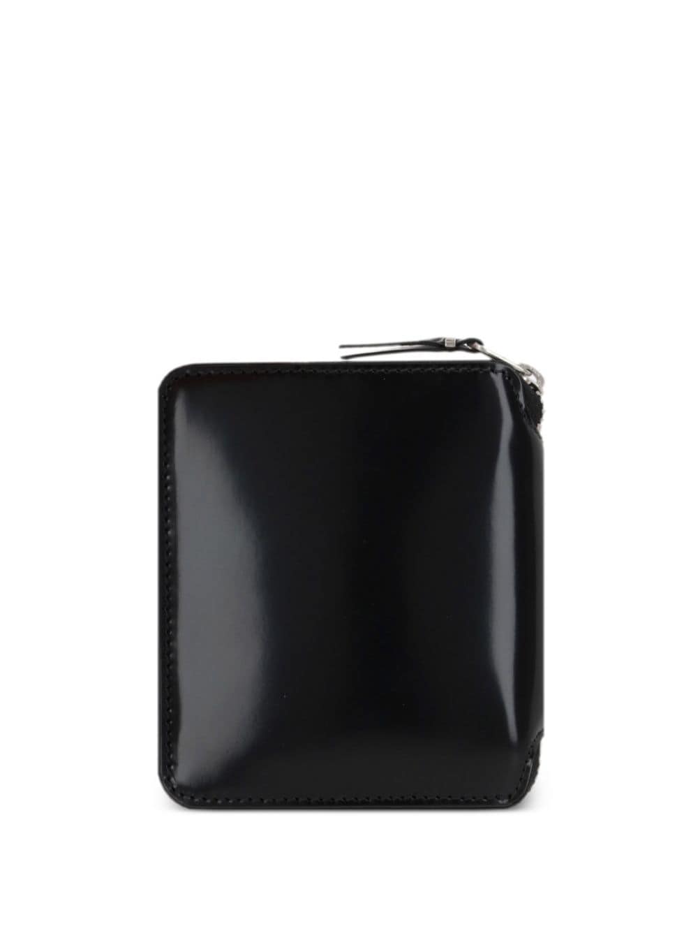 Shop Comme Des Garçons Zip-around Leather Wallet In Black