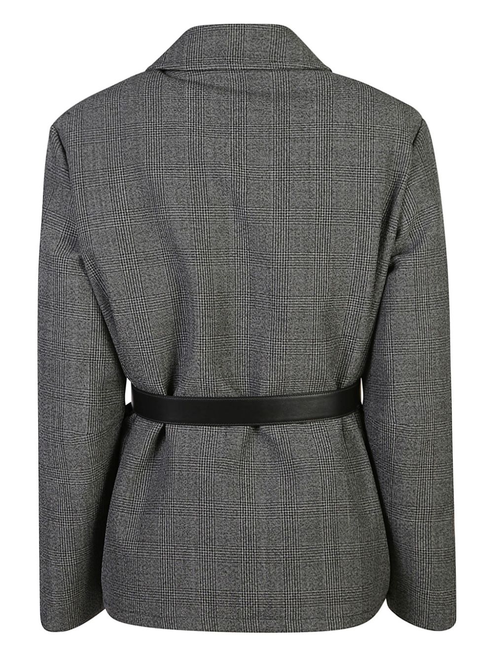 Prada belted check-print jacket - Grijs