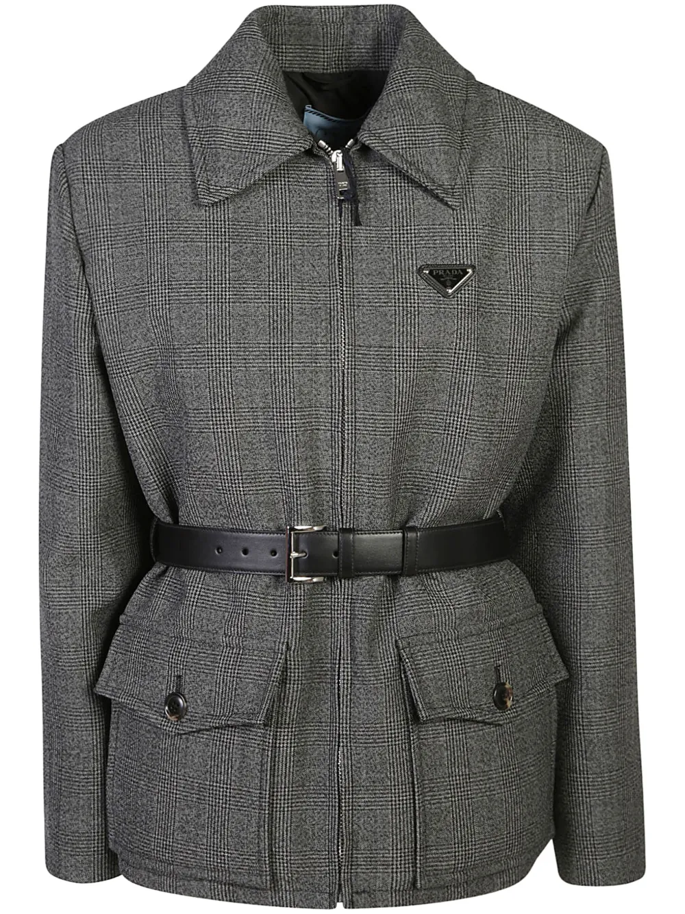 Prada Geruit jack Grijs