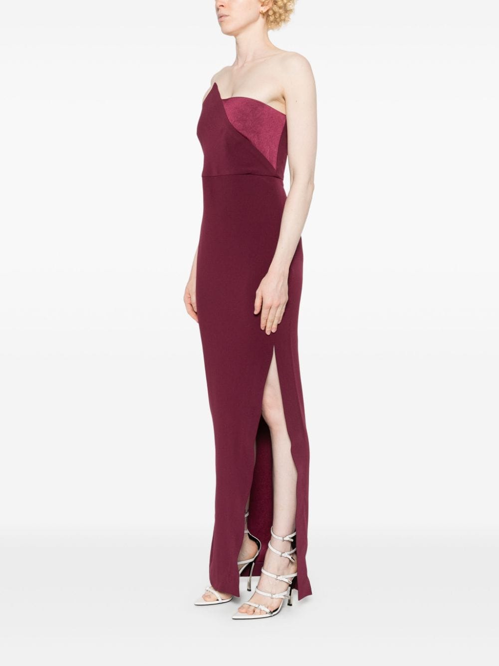 Shop Roland Mouret Asymmetric Crepe Gown In Red