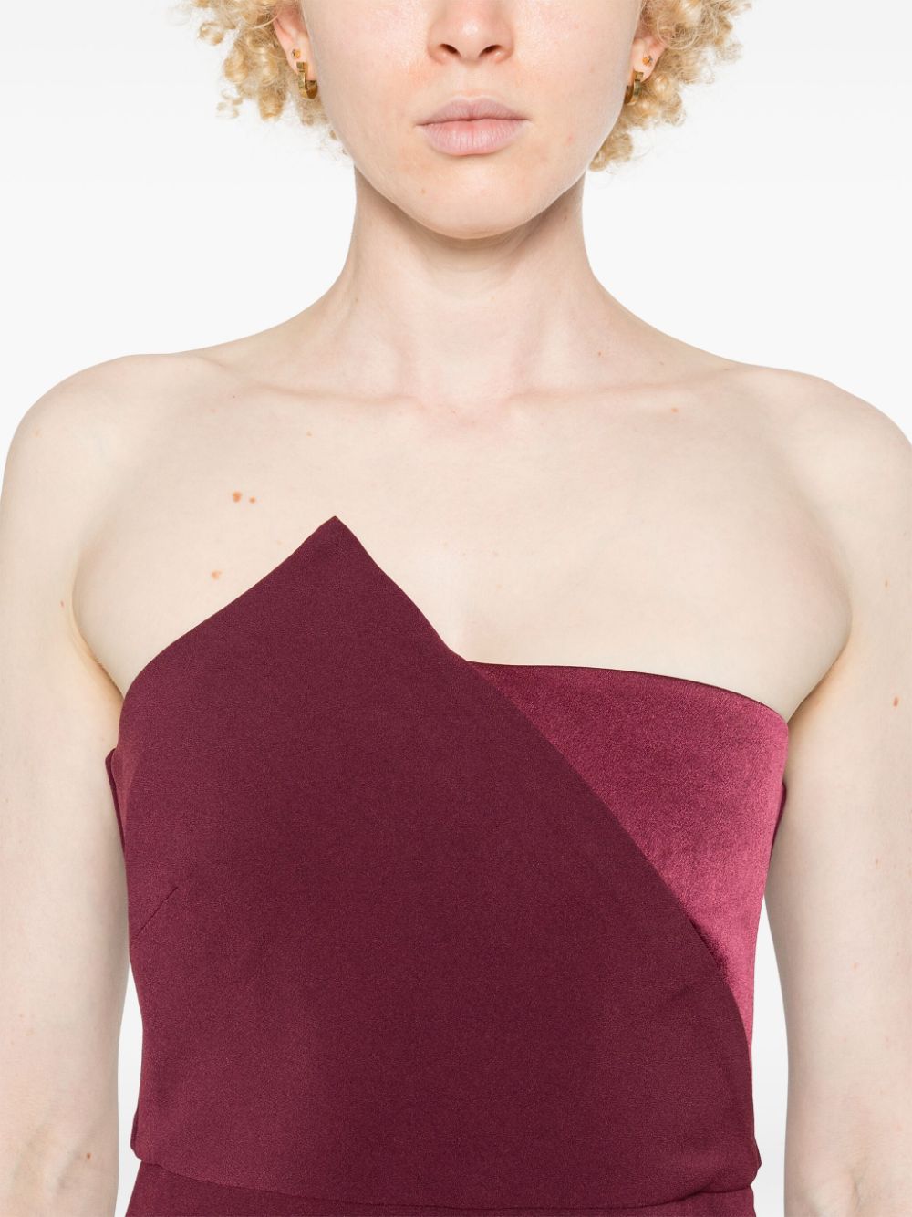 Shop Roland Mouret Asymmetric Crepe Gown In Red