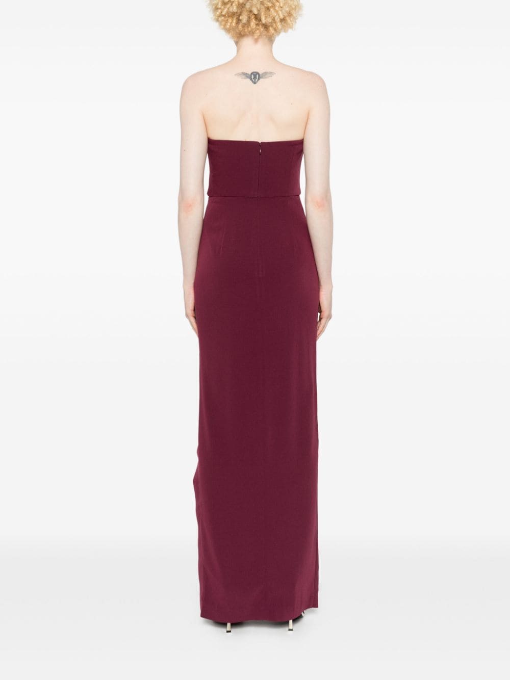 Shop Roland Mouret Asymmetric Crepe Gown In Red