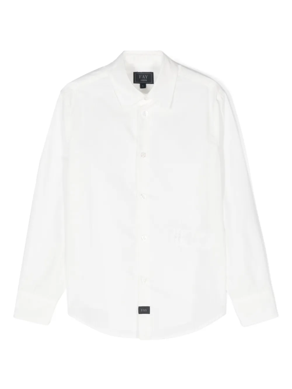Fay Kids Hemd mit Logo-Patch - Weiß