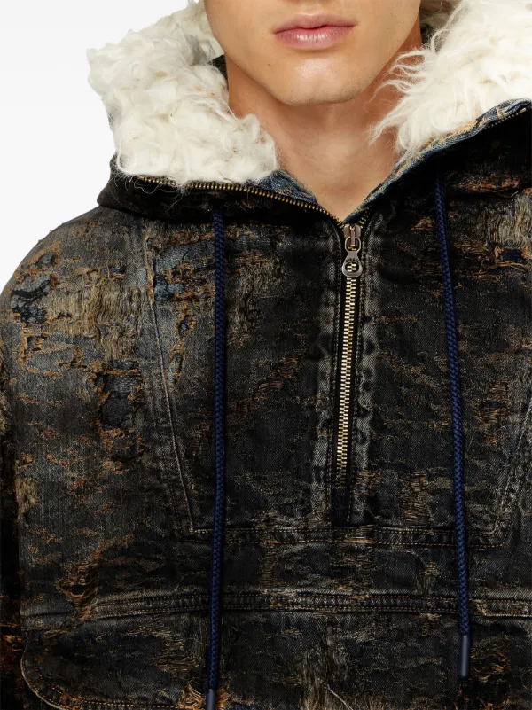 Diesel D-ARAK-FSF Coated Jacquard Denim Jacket | Black