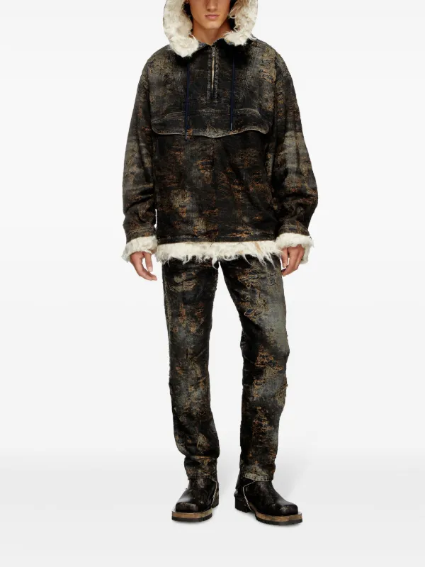 Diesel D-ARAK-FSF Coated Jacquard Denim Jacket | Black