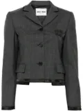 Miu Miu Prince of Wales-check single-breasted blazer - Grey